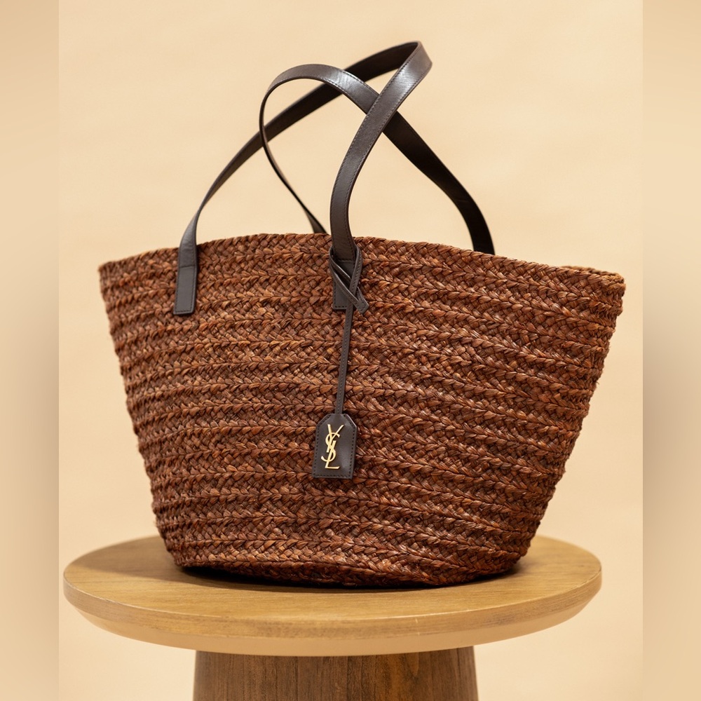 Yves Saint Laurent Raffia Woven Tote
